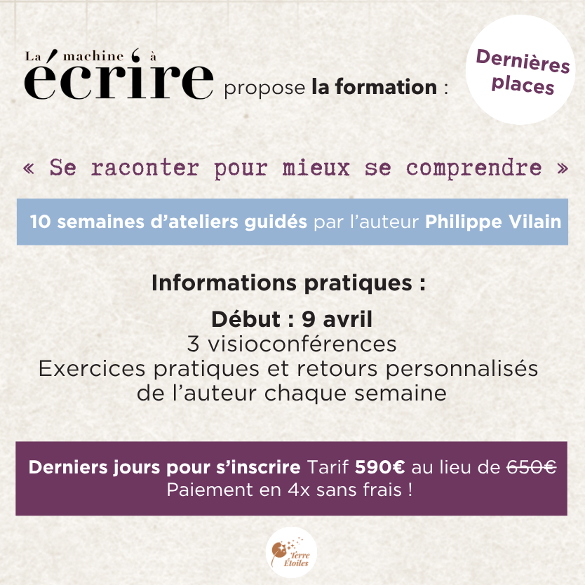 Formation d'écriture personnelle avec Philippe Vilain, ateliers guidés pour l'écriture voie intérieure et mieux se comprendre